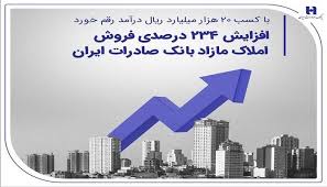 افزایش ۲۳۴ درصدی فروش املاک مازاد بانک صادرات ایران افزایش ۲۳۴ درصدی فروش املاک مازاد بانک صادرات ایران