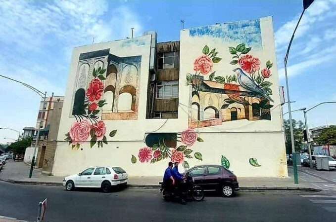 ۴۵۰ مترمربع طرح هنری بر دیواره محله ستارخان نقش بست ۴۵۰ مترمربع طرح هنری بر دیواره محله ستارخان نقش بست