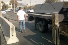 ایمن‌سازی محور بزرگراه یادگار امام (ره) با نصب نیوجرسی‌های بتنی