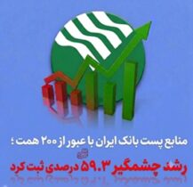 منابع پست‌بانک ایران با عبور از ۲۰۰ همت ؛ رشد چشمگیر ۵۹.۳ درصدی ثبت کرد